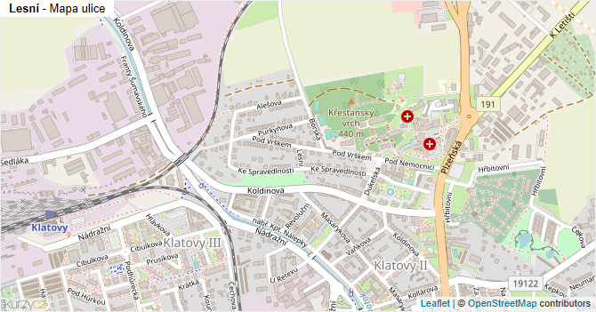 Lesní - mapa ulice