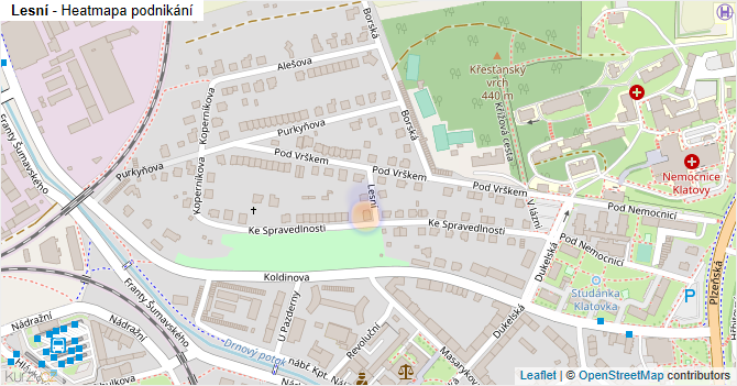 Lesní - mapa podnikání