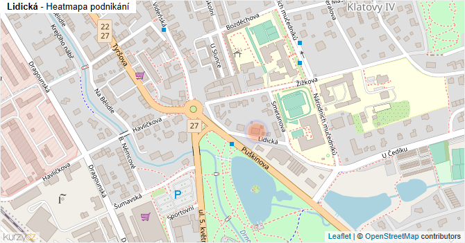 Lidická - mapa podnikání