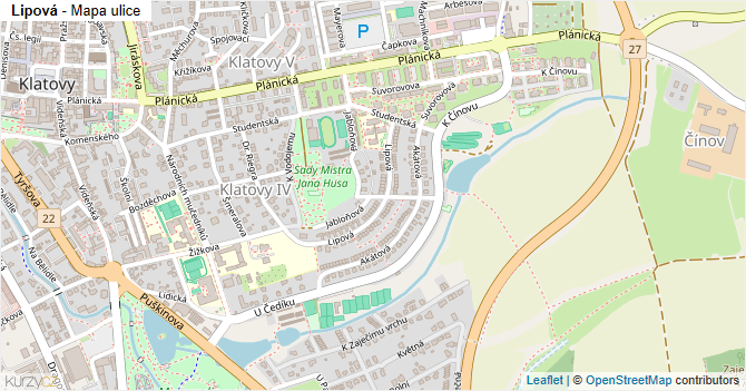 Lipová - mapa ulice