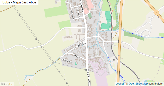 Luby - mapa části obce