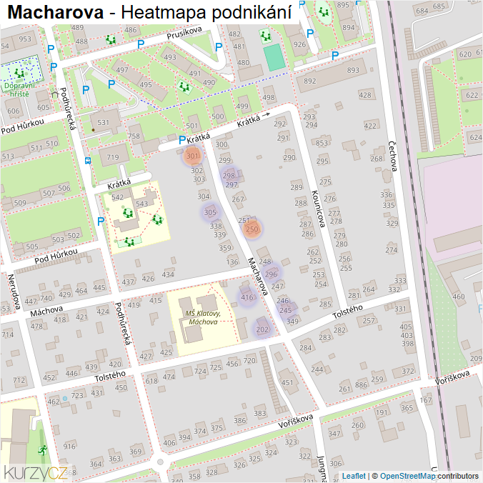 Mapa Macharova - Firmy v ulici.