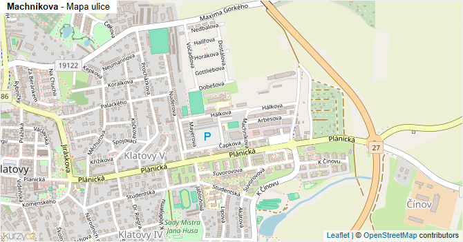 Machníkova - mapa ulice