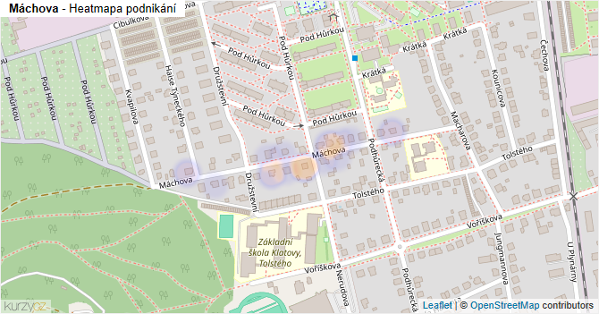 Máchova - mapa podnikání