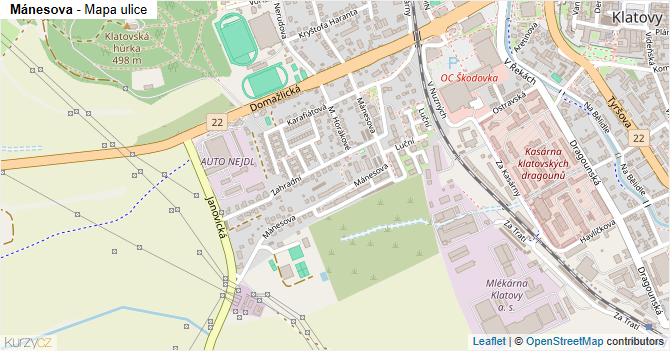 Mánesova - mapa ulice