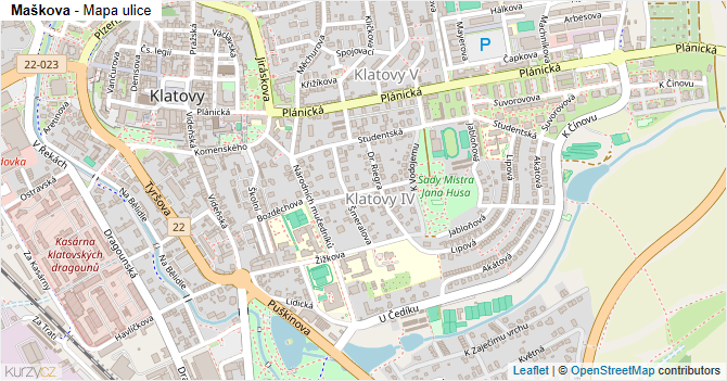 Maškova - mapa ulice