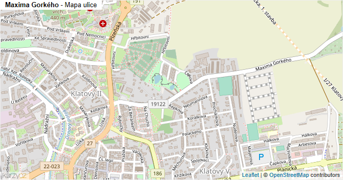 Maxima Gorkého - mapa ulice