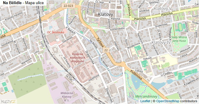 Na Bělidle - mapa ulice