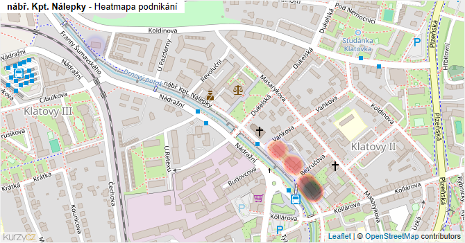 nábř. Kpt. Nálepky - mapa podnikání