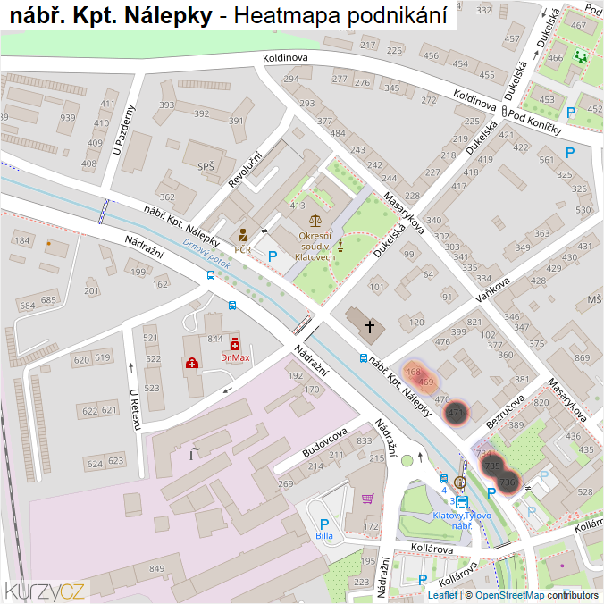 Mapa nábř. Kpt. Nálepky - Firmy v ulici.