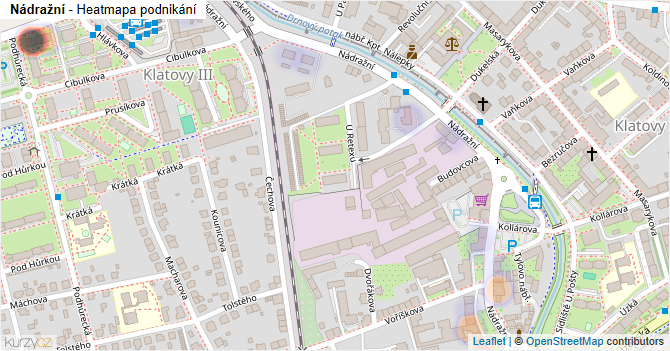 Nádražní - mapa podnikání