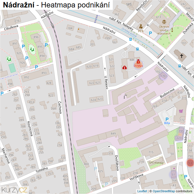 Mapa Nádražní - Firmy v ulici.