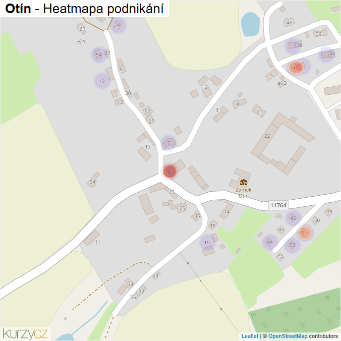 Mapa Otín - Firmy v části obce.