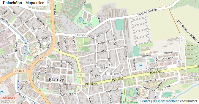 Palackého - mapa ulice