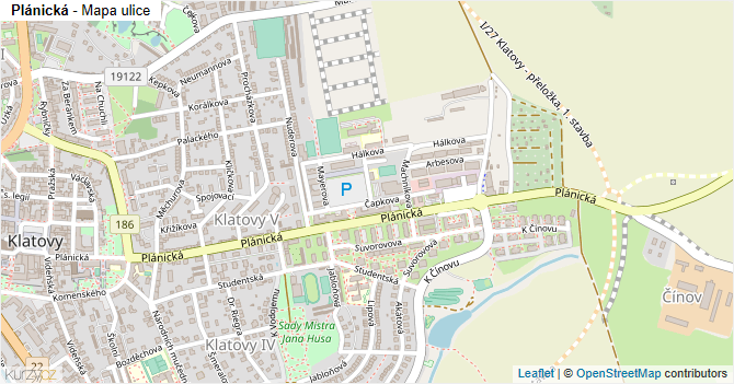 Plánická - mapa ulice