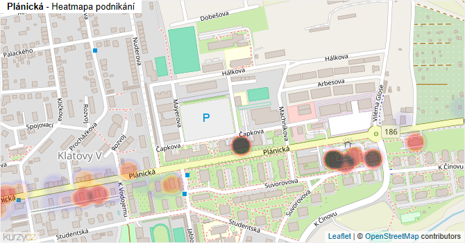 Plánická - mapa podnikání
