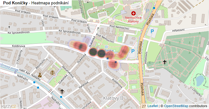Pod Koníčky - mapa podnikání