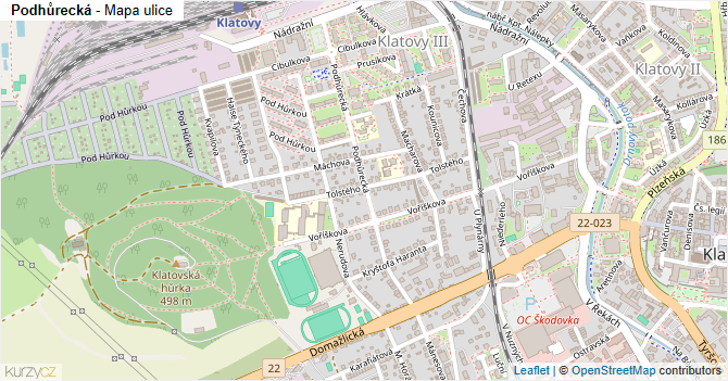 Podhůrecká - mapa ulice