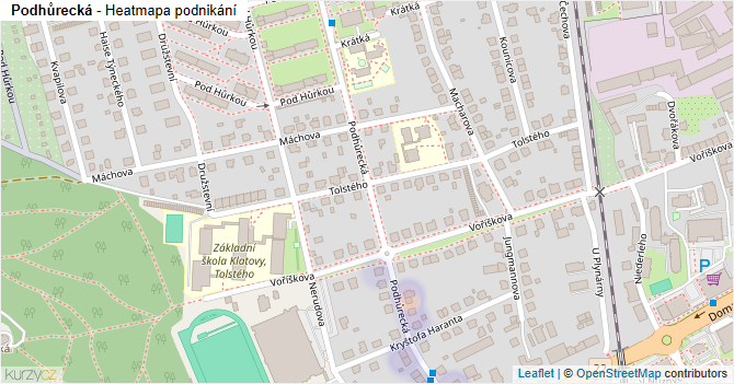 Podhůrecká - mapa podnikání