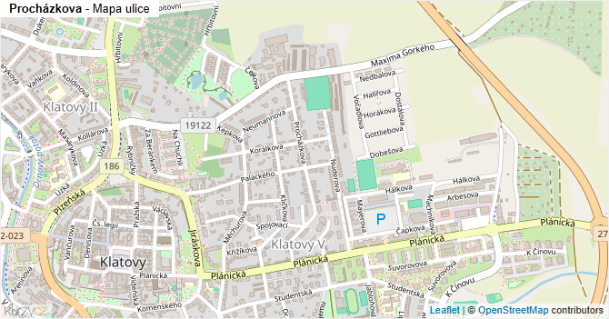 Procházkova - mapa ulice