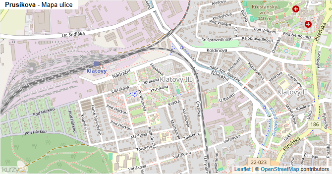 Prusíkova - mapa ulice