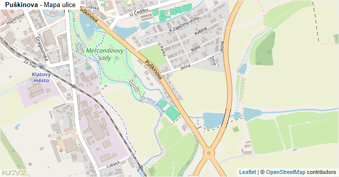 Puškinova - mapa ulice