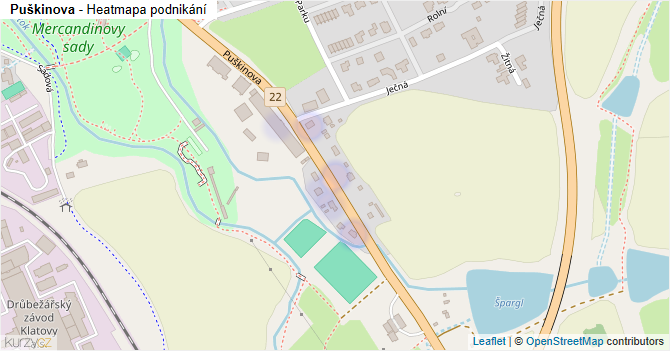 Puškinova - mapa podnikání