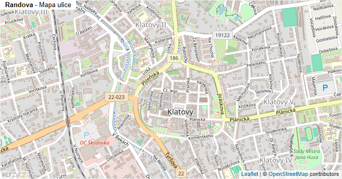 Randova - mapa ulice