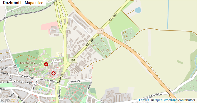Rozhrání I - mapa ulice