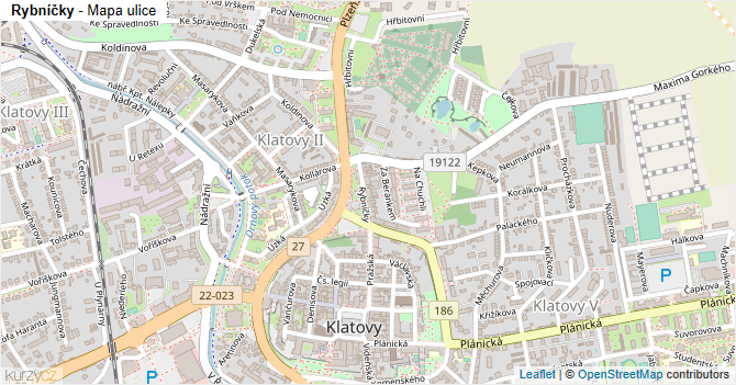 Rybníčky - mapa ulice