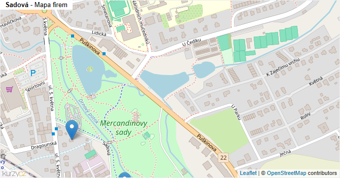 Sadová - mapa firem