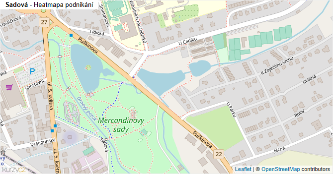Sadová - mapa podnikání