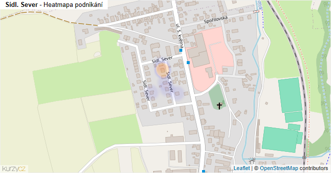 Sídl. Sever - mapa podnikání