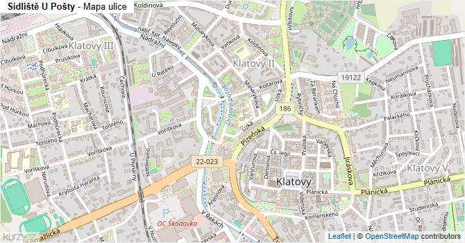 Sídliště U Pošty - mapa ulice