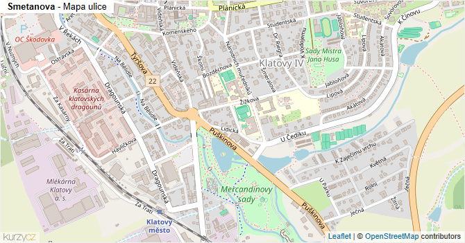 Smetanova - mapa ulice