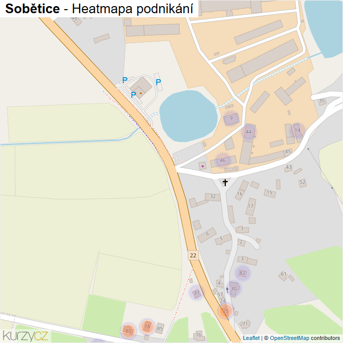 Mapa Sobětice - Firmy v části obce.