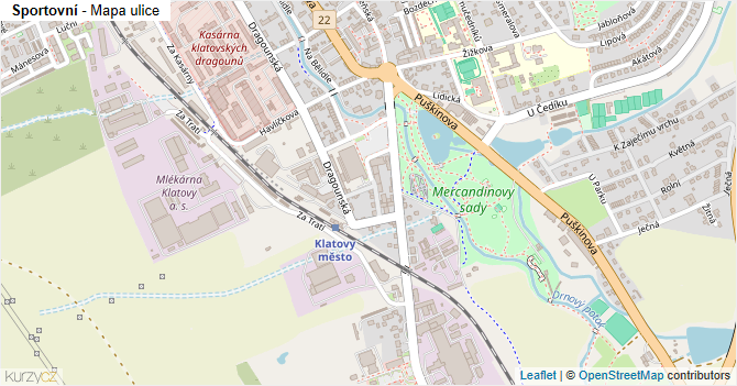 Sportovní - mapa ulice