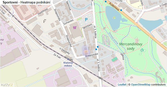 Sportovní - mapa podnikání
