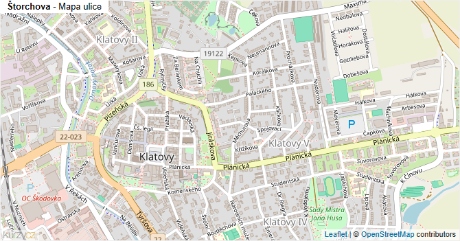 Štorchova - mapa ulice