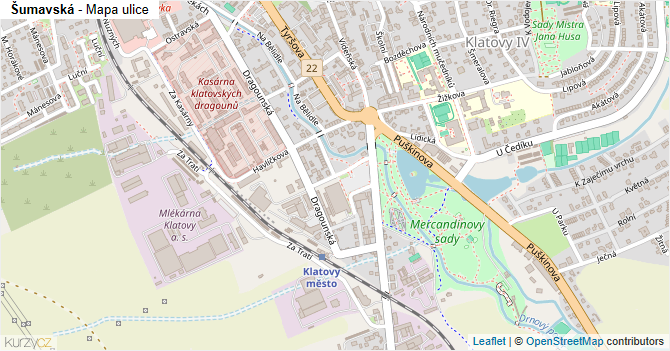 Šumavská - mapa ulice