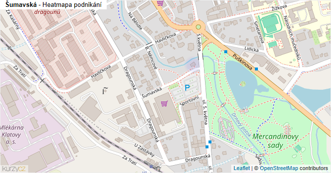 Šumavská - mapa podnikání
