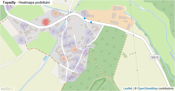 Tupadly - mapa podnikání