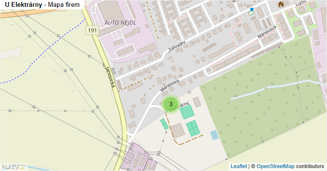 U Elektrárny - mapa firem