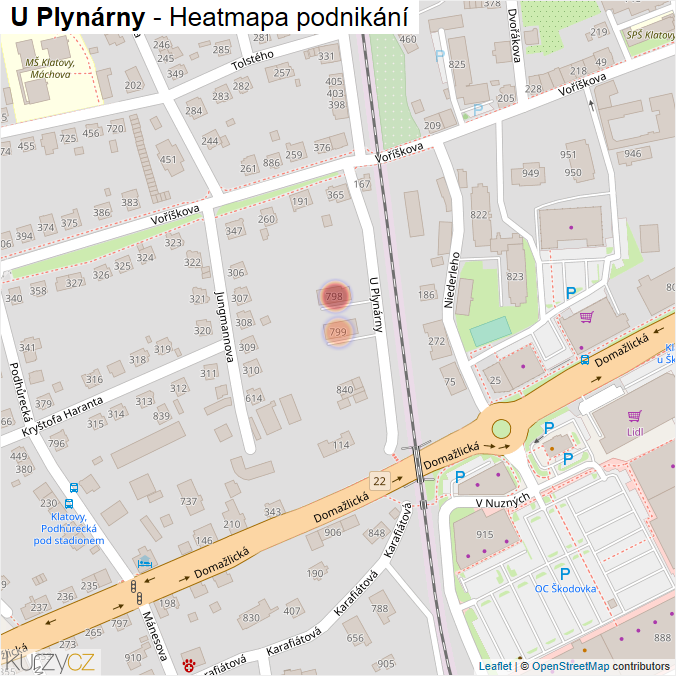 Mapa U Plynárny - Firmy v ulici.