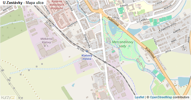 U Zastávky - mapa ulice