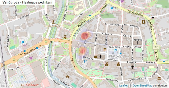 Vančurova - mapa podnikání