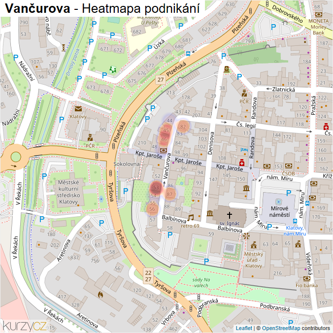 Mapa Vančurova - Firmy v ulici.
