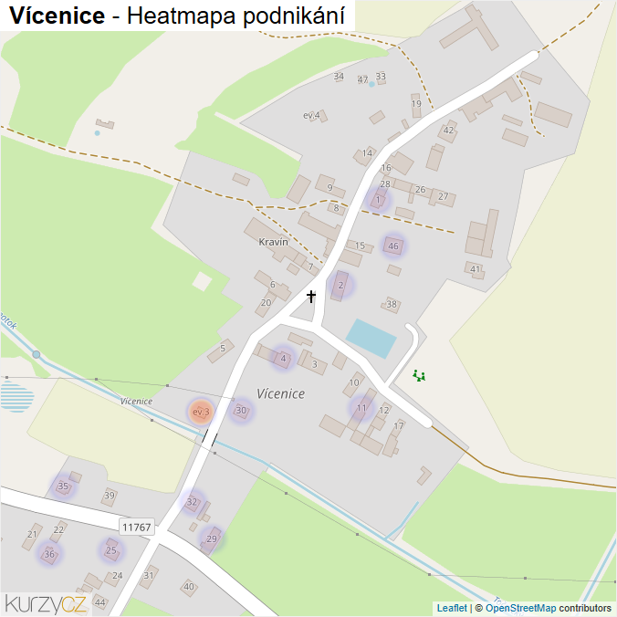 Mapa Vícenice - Firmy v části obce.