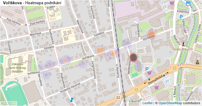 Voříškova - mapa podnikání