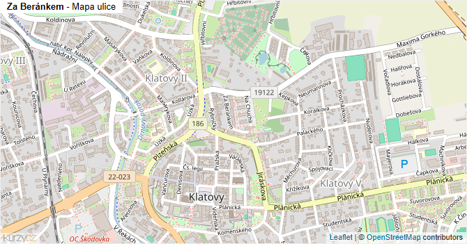Za Beránkem - mapa ulice